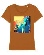 Cool Girl Tricou mânecă scurtă guler larg fitted Damă Expresser