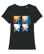 Cool Girl Tricou mânecă scurtă guler larg fitted Damă Expresser