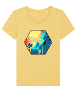 Cool Girl Tricou mânecă scurtă guler larg fitted Damă Expresser