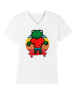 Broasca Pe Skateboard Tricou mânecă scurtă guler V Bărbat Presenter