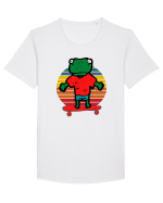 Broasca Pe Skateboard Tricou mânecă scurtă guler larg Bărbat Skater