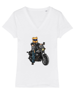 Amuzant Pentru Motociclisti Si Iubitori De Caini Tricou mânecă scurtă guler V Damă Evoker
