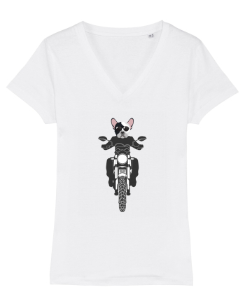 Amuzant Pentru Motociclisti Si Iubitori De Caini White
