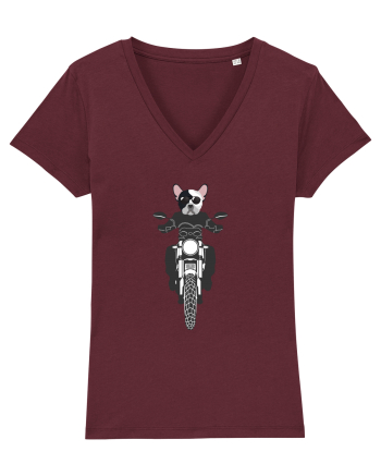 Amuzant Pentru Motociclisti Si Iubitori De Caini Burgundy