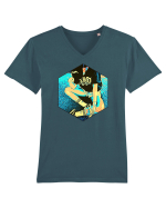 Cool Girl Tricou mânecă scurtă guler V Bărbat Presenter