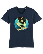 Cool Girl Tricou mânecă scurtă guler V Bărbat Presenter