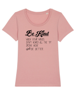 Be Kind Wash your hands Tricou mânecă scurtă guler larg fitted Damă Expresser
