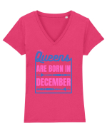 Queens Are Born In December  Tricou mânecă scurtă guler V Damă Evoker