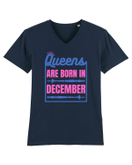 Queens Are Born In December  Tricou mânecă scurtă guler V Bărbat Presenter