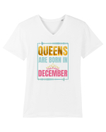 Queens Are Born In December  Tricou mânecă scurtă guler V Bărbat Presenter