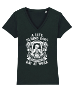 BIKER Tricou mânecă scurtă guler V Damă Evoker