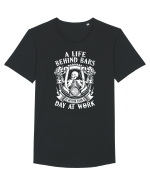 BIKER Tricou mânecă scurtă guler larg Bărbat Skater