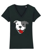 Catel Pitbull Tricou mânecă scurtă guler V Damă Evoker
