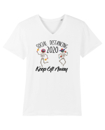 Social Distance Skeleton Tricou mânecă scurtă guler V Bărbat Presenter