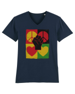 Peace Love Resist Tricou mânecă scurtă guler V Bărbat Presenter