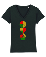 Peace Love Resist Tricou mânecă scurtă guler V Damă Evoker