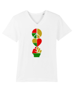 Peace Love Resist Tricou mânecă scurtă guler V Bărbat Presenter