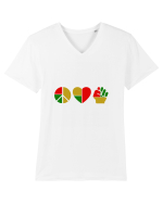Peace Love Resist Tricou mânecă scurtă guler V Bărbat Presenter