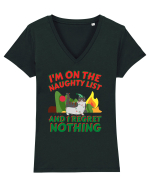 Pentru Craciun Amuzant Cu Pisica  Tricou mânecă scurtă guler V Damă Evoker