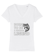 Pescari Tricou mânecă scurtă guler V Damă Evoker