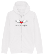 Love gives you wings Hanorac cu fermoar Unisex Connector