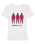 Squid Game | Who's next? Tricou mânecă scurtă guler larg fitted Damă Expresser