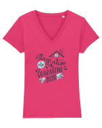 Staycation 2020 Tricou mânecă scurtă guler V Damă Evoker
