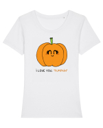 I love you, PUMPKIN Tricou mânecă scurtă guler larg fitted Damă Expresser