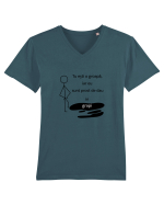 Tu ești o groapa, iar eu sunt prost de dau in gropi  Tricou mânecă scurtă guler V Bărbat Presenter