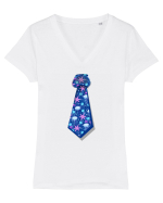 Cravata model marin Tricou mânecă scurtă guler V Damă Evoker