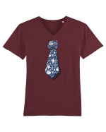 Cravata model marin 2 Tricou mânecă scurtă guler V Bărbat Presenter