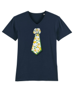 Cravata model lamai Tricou mânecă scurtă guler V Bărbat Presenter