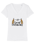 Social Distance Beer Tricou mânecă scurtă guler V Damă Evoker