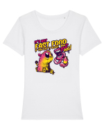 eat slow Tricou mânecă scurtă guler larg fitted Damă Expresser