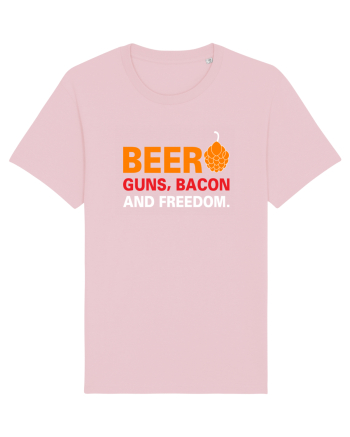 Beer, Guns, Bacon and Freedom Cotton Pink