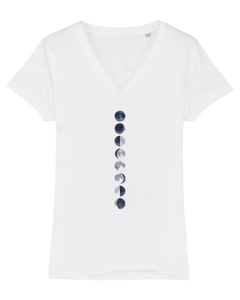 Blue Gray Moon Phases White