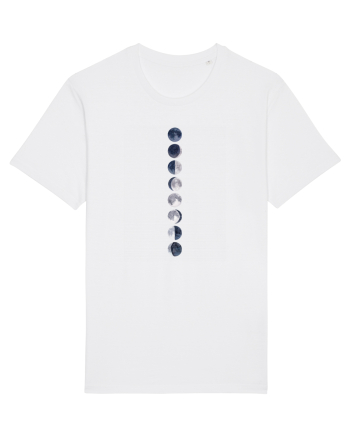 Blue Gray Moon Phases White