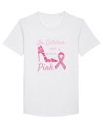 Breast Cancer Awareness Month 3 Tricou mânecă scurtă guler larg Bărbat Skater