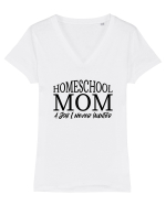 HomeSchool Mom Tricou mânecă scurtă guler V Damă Evoker