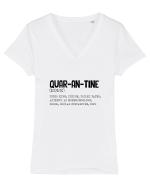 Quarantine Noun Tricou mânecă scurtă guler V Damă Evoker