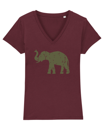 Camo Elephant Burgundy
