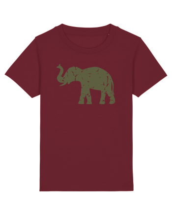 Camo Elephant Burgundy