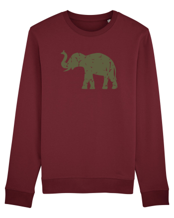 Camo Elephant Burgundy