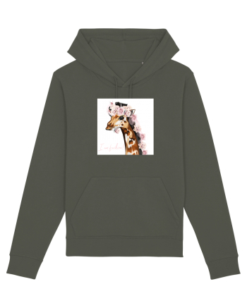 Giraffe with Roses Khaki