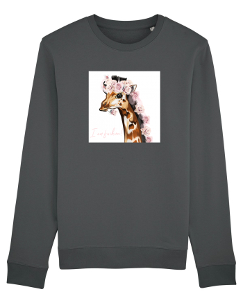 Giraffe with Roses Anthracite