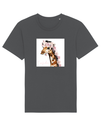 Giraffe with Roses Anthracite
