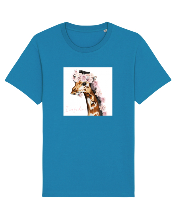 Giraffe with Roses Azur