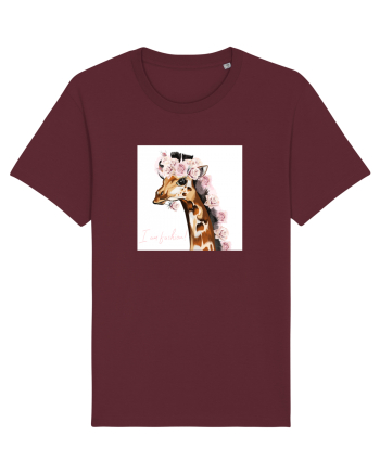 Giraffe with Roses Burgundy