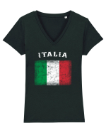 Italia vintage Tricou mânecă scurtă guler V Damă Evoker