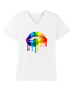 LGBT Lips Tricou mânecă scurtă guler V Bărbat Presenter
